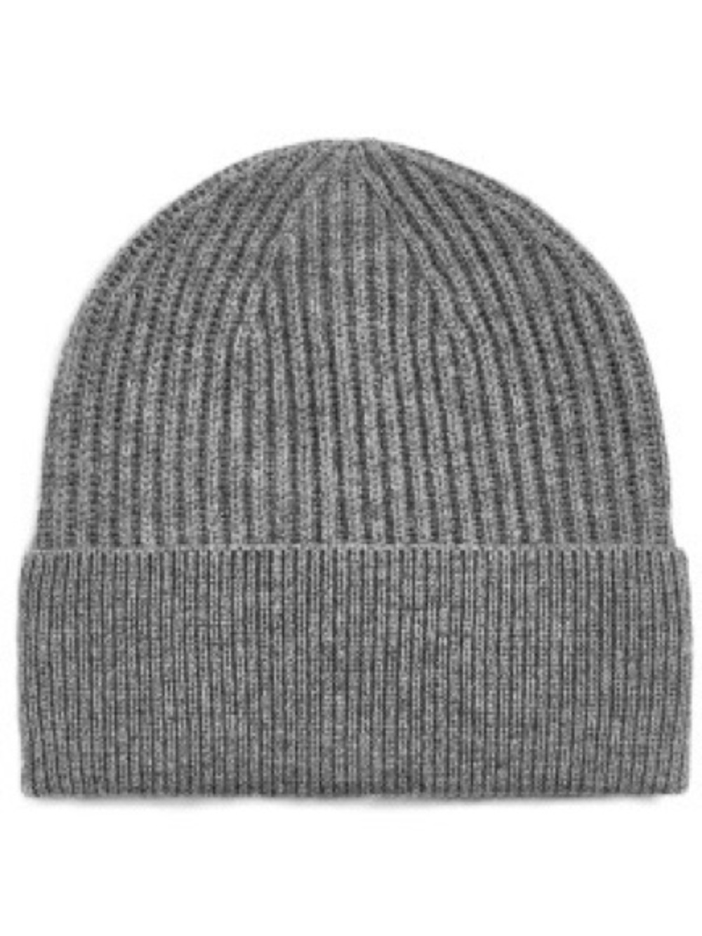 Zara Men's Gray Ribbed Fold Cuff Beanie